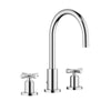 Tara. 20713892-00 Deck-mounted Twin Handle Basin Mixer w/Pop-up Waste in Polished Chrome