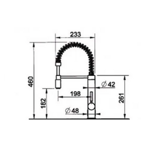 29801.149 Oxygene Hi-Tech Single Lever Kitchen Sink Mixer with Anti-Limestone Single Jet Extractible Handshower,  Finish: Finox