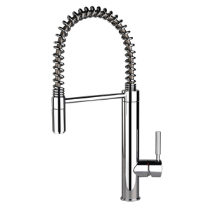 29801.149 Oxygene Hi-Tech Single Lever Kitchen Sink Mixer with Anti-Limestone Single Jet Extractible Handshower,  Finish: Finox