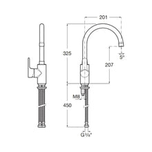 Load image into Gallery viewer, A5A8409C00 (EU) L20 high spout sink mixer  color: chrome [星盆龍頭   鍍鉻色]
