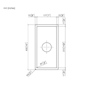 38000000-86  Under-mounted S/S Sink Single-bowl 375 x 180 x 40 in Matt High-Grade Steel[不銹鋼 檯底 單星盆]