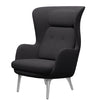 Ro Jh1 Easy Chair in Black Designer Selection with Brushed Aluminum Base