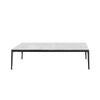 IMT120_4C Small Table, 1200w x 900d x 450h mm, Top Matt Carrara White Marble 0890M, Frame Painted Black Chrome 0170M