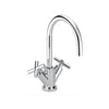 Tara. 22513892-00 Deck-mounted Twin Handle Basin Mixer w/Pop-up Waste in Polished Chrome