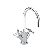 Load image into Gallery viewer, Tara. 22513892-00 Deck-mounted Twin Handle Basin Mixer w/Pop-up Waste in Polished Chrome
