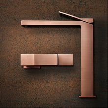 Load image into Gallery viewer, 53001.708 Rettangolo K basin mixer in brushed copper with pop up waste, with GA cert.C20190356
