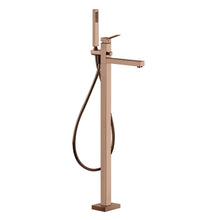 Load image into Gallery viewer, Rettangolo 53128.030 external parts for freestanding external bath mixer with handshower in copper PVDw/46189.031 build-in part
