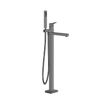 Load image into Gallery viewer, Rettangolo 53128.707 external parts for freestanding external bath mixer with handshower in black metal brushed PVD w/ 46189.031 build-in part
