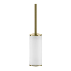 INCISO 58543.727 White free standing toilet brush holder in 727 Brushed Brass PVD