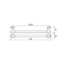 Load image into Gallery viewer, SE-111-XC towel rail L500 in chrome
