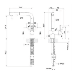 50203.299 Logik sink mixer (Oxygene side lever) in Black XL finish