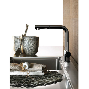 50203.299 Logik sink mixer (Oxygene side lever) in Black XL finish