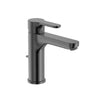 A5A3B09NMN L20 Monoblock basin mixer with spring waste in brushed dark black