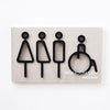 MA1901RS-4-BK, Restroom Signs, Pack of 4pcs in Black