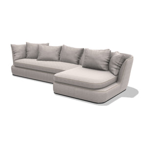 APL197TS Sofa Curved sofa with back cushions, 2850w x 1345d x 870h mm+APL142LD Sofa Right chaise longue with back cushions, 1275w x 1420d x 870h mm