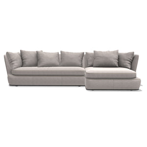 APL197TS Sofa Curved sofa with back cushions, 2850w x 1345d x 870h mm+APL142LD Sofa Right chaise longue with back cushions, 1275w x 1420d x 870h mm