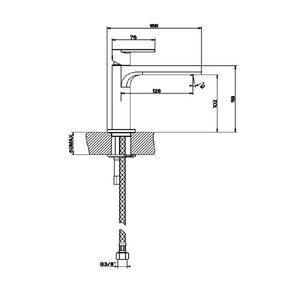 VIA MANZONI 38605.726 Basin mixer in 726 Warm Bronze Brushed PVD