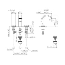 Load image into Gallery viewer, CYO 20710811-00 Three-hole Basin Mixer with Pop-up Waste in Polish Chrome
