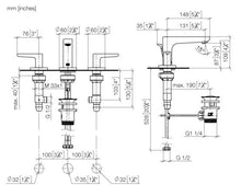 Load image into Gallery viewer, YAMOU 20713831-00 Three-hole basin mixer with pop-up waste - polished chrome
