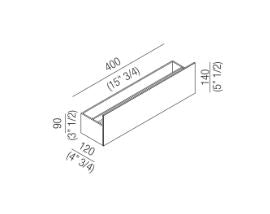 Sen ASEN0919.N towel holder 400 x 120 x 140 mm in black