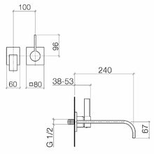 Load image into Gallery viewer, Mem 36.810.782.00 Wall-Mounted Single-Lever Basin Mixer in Chrome with Individual Rosettes and 170mm Projection (concealed parts included)
