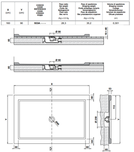 Paper 933a Smooth Shower Tray Made Of Duralight 1600 X 900 mm in White