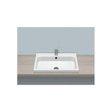 Load image into Gallery viewer, AB.SR650H 3231600000 rectangular sit-on basin 650 x 472mm in white with tap hole and overflow
