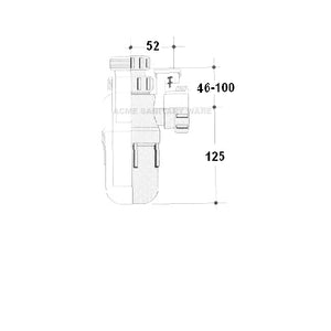 LT781 1-1/2" anti-syphonage plastic bottle trap (for PVC connection)