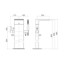 Load image into Gallery viewer, 25964979-00 Floor-mounted Bath Mixer w/Handshower Set in Polished Chrome (concealed part 3594897090 included)
