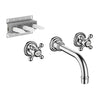 Madison 36712361-00 Wall-mounted Twin Handle Basin Mixer in Polished Chrome with 3570097090 Concealed centred spout part