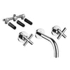 Tara. 36712892-00 Wall-mounted Twin Handle Basin Mixer in Polished Chrome with  3570797090  Concealed part