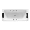 Roca A221250001 (EU) Lun Plus press steel bathtub w/anti-slip base, handgrips and headrests, whirlpool 6 c.p. jets, air control push button size: 1800 x 800 mm, color: white