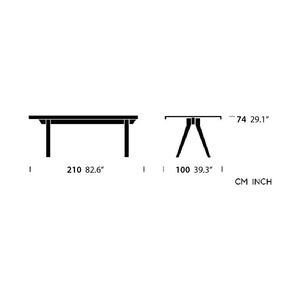 Vieques 41710.000.721 Dining Table Base in white, 56442.904 Table Top 2100 X 1000 mm in Teak