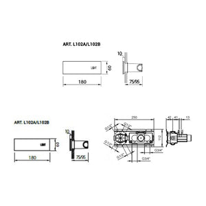 Acquadolce Light 6993l032b + 6900l002a Multifunction Shower Head, 6900l102b + 6900l102a Touch Control Board, 31937374b + 1900d274a Thermostatic Shower with 4-Way Diverter, 86938052 Shower Set in Brushed Stainless Steel