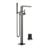 25863705-99 Single-lever free-standing bath mixer with shower set in Dark Platinum Matt, 3594597090 concealed part included