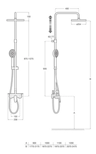 A5A9790C00 (EU) Even wall-mounted single-lever mixer shower column with adaptable shelf