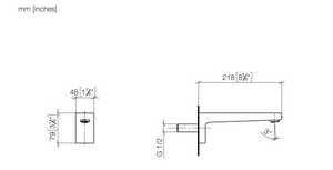 YARRE 13801832-00 bath spout for wall mounting in  Polished Chrome