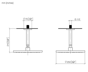 28669831-00 YAMOU  Rain shower with ceiling fixing - polished chrome