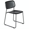 Soft Edge 10 Sled Chair, 550w x 525d x 790h mm, Frame Black powder coated, Shell Black Matt lacquered oak