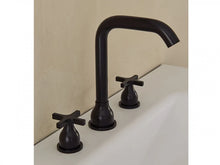 Load image into Gallery viewer, Memory AMEM315.BR threeholes washbasin tap set in brushed burnished with flexible water mains connection hoses
