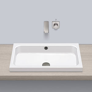 AB.SR650 3230700000 rectangular sit-on basin 650 x 415mm in white with overflow