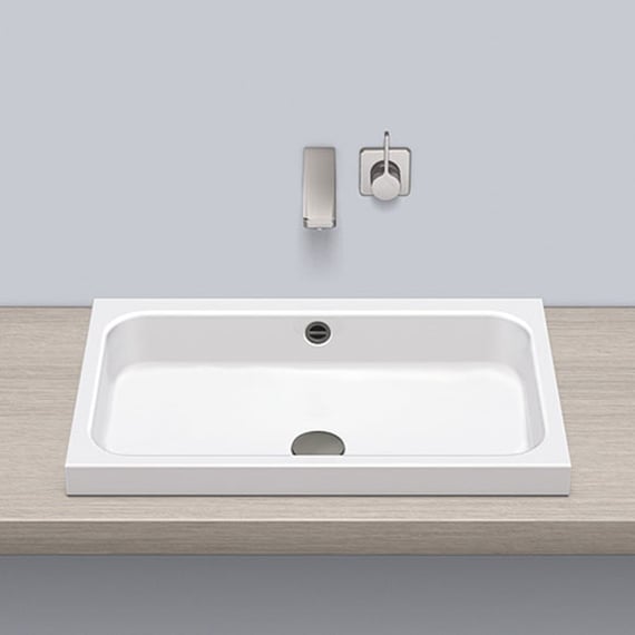 AB.SR650 3230700000 rectangular sit-on basin 650 x 415mm in white with overflow