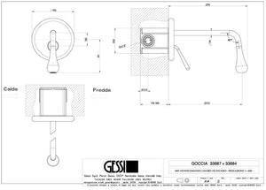 Goccia 33684.279 wall-mounted basin mixer in white with 33687.031 concealed part