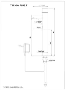 239150 'Trendy Plus E' Sensor Pillar Tap, A/C Operated  Finish: Chrome