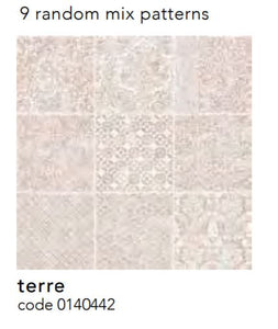 La Chic 0140442 tiles 200 x 200 mm in terre [9 random mixed pattern]