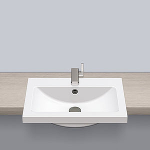 Hb.R585.H 2700000000 Semi-Recessed Basin 585 x 405 mm in White with Tap Hole and Overflow