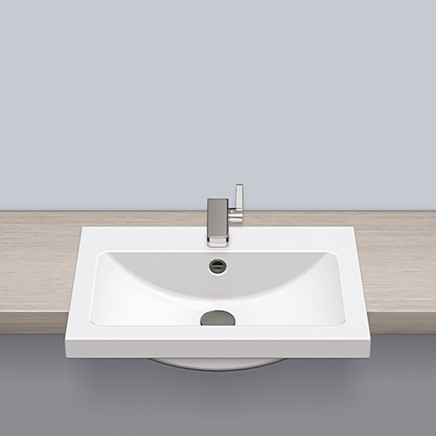 Hb.R585.H 2700000000 Semi-Recessed Basin 585 x 405 mm in White with Tap Hole and Overflow