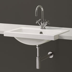 Hb.R585.H 2700000000 Semi-Recessed Basin 585 x 405 mm in White with Tap Hole and Overflow