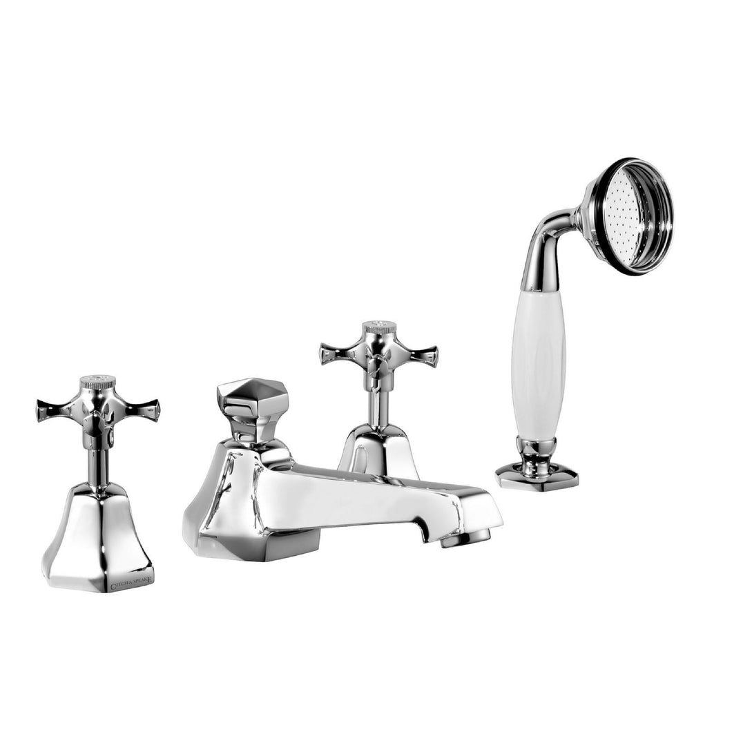 CUBIST 27.512.583.00 DECK-MOUNTED BATH & SHOWER MIXER  WITH 195 MM PROJECTION FINISH: CHROME PLATED