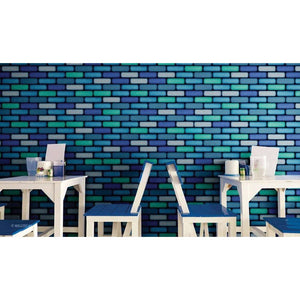 Brique 0140008 tiles 64.5 x 198 x 10 mm in Blue #01